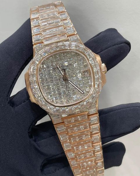 Patek Philippe Watch automatic vvs moissanite diamond watch stainless steel watch iced out bling watch