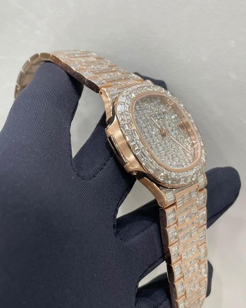 Patek Philippe Watch automatic vvs moissanite diamond watch stainless steel watch iced out bling watch