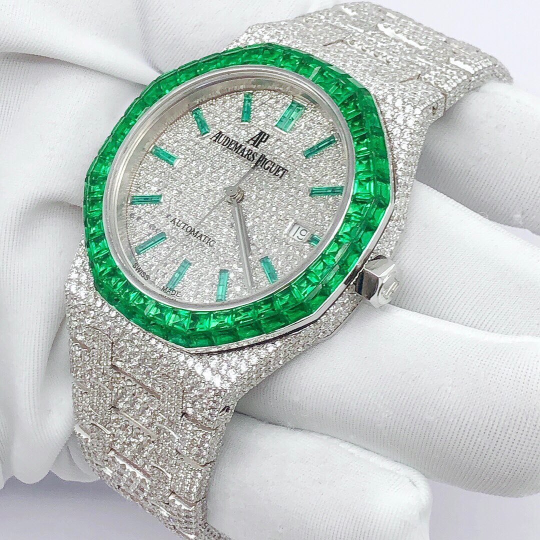 Audemars Piguet Watch automatic moissanite iced out watch luxury hip hop watch bust down diamond watch