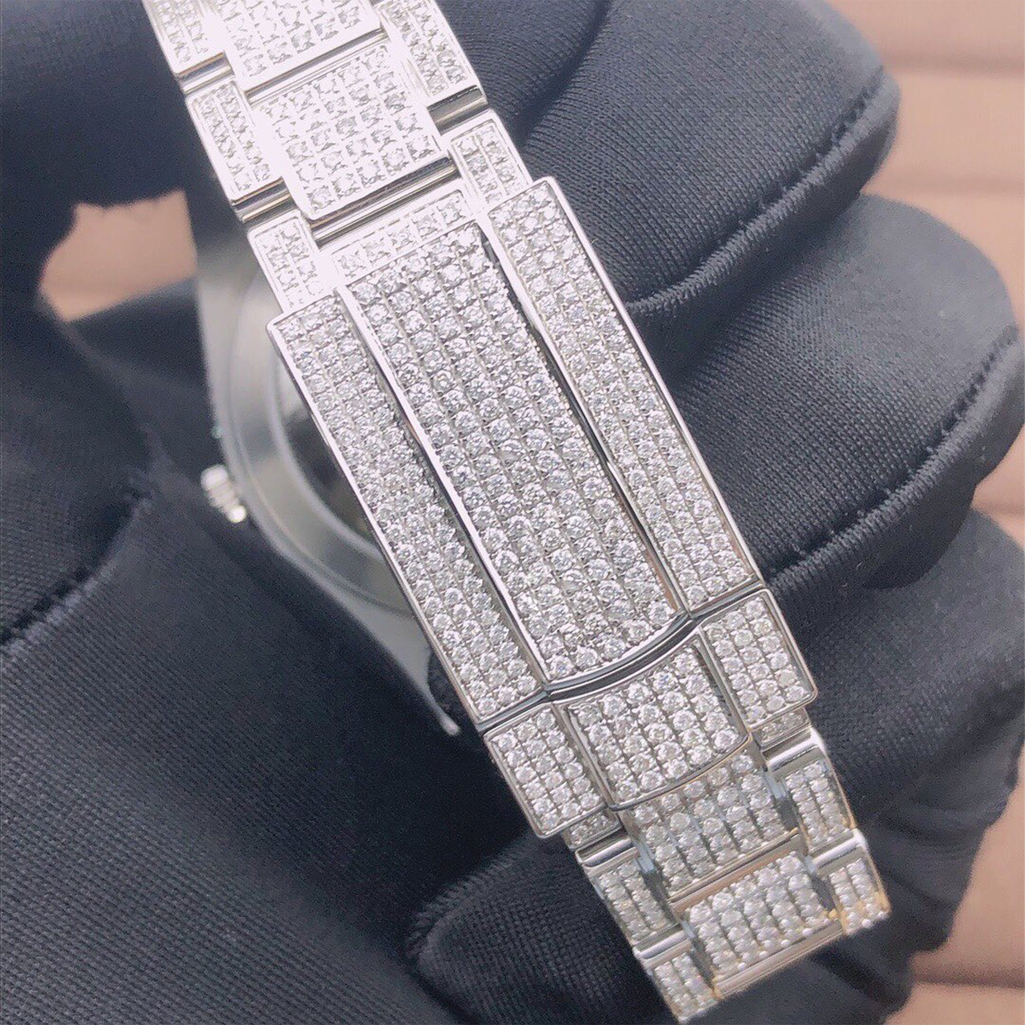 Rolex Watch stainless steel iced out moissanite watch for gift roman dial diamond watch