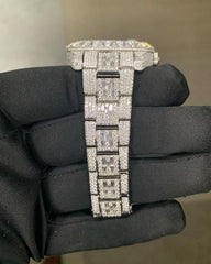 Rolex Watch custom baguette diamond wrist watch iced out moissanite watch stainless steel watch