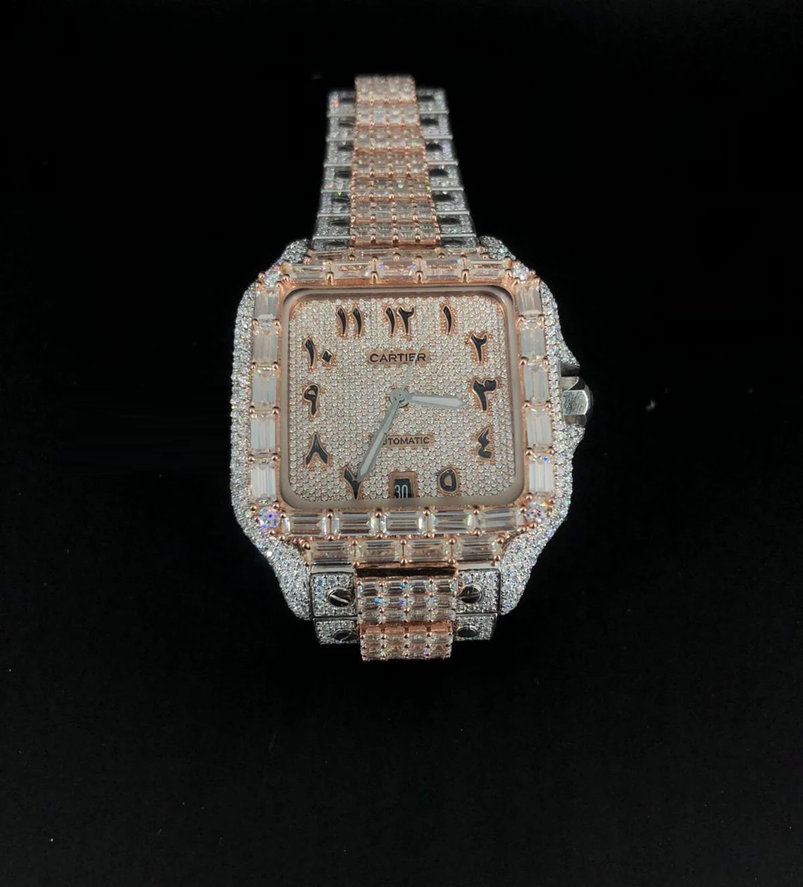 Cartier Watch luxury mens iced out watch real moissanite handmade watch hip hop watch