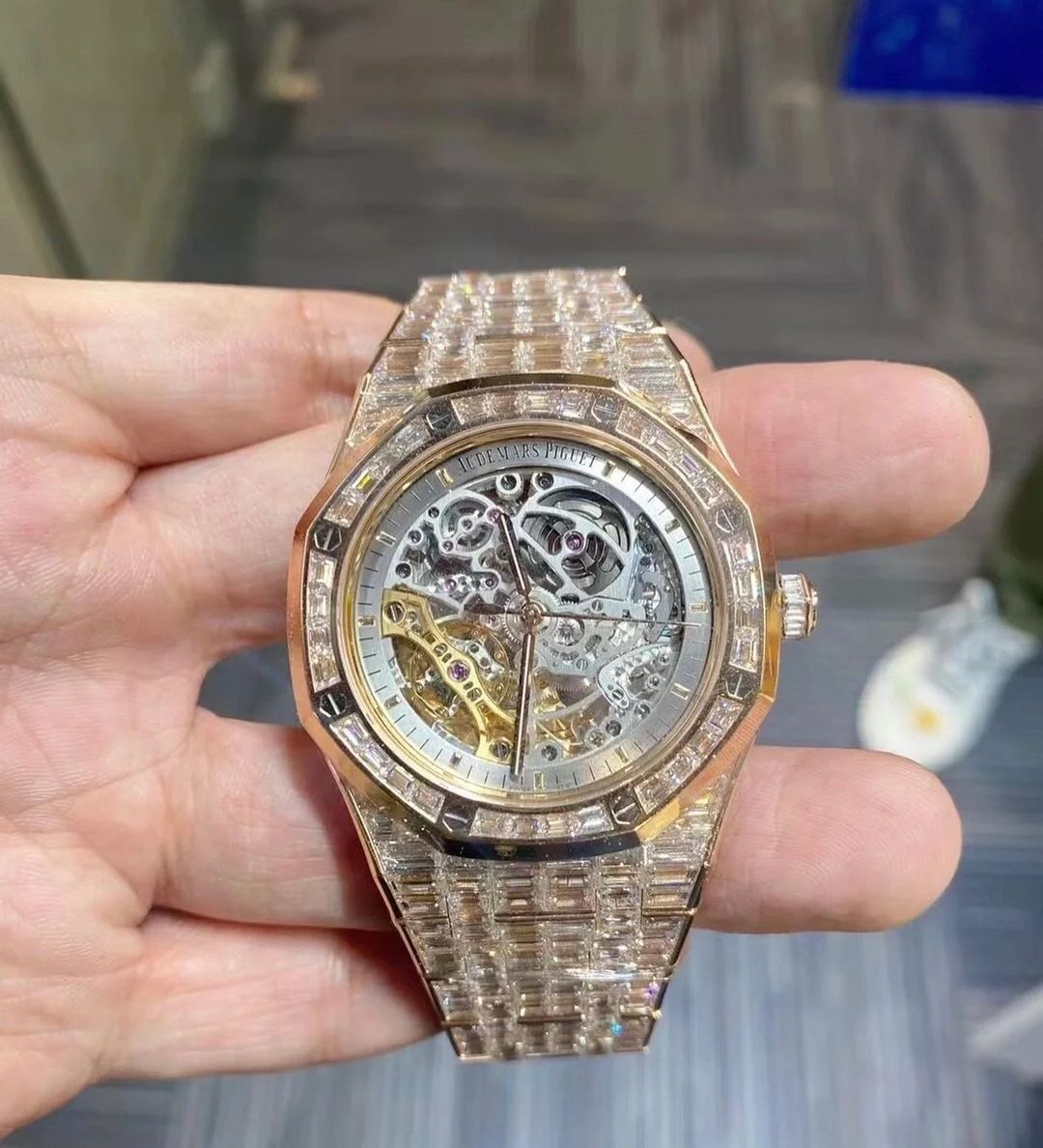 Audemars Piguet Watch skeleton iced out moissanite watch men luxury wrist watch mechanical watch