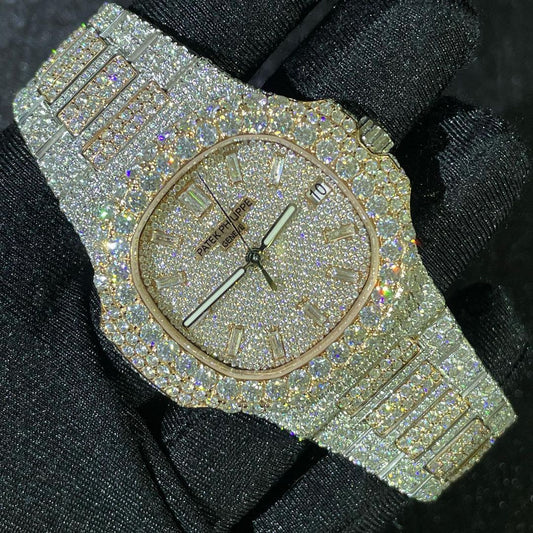 Patek Philippe Watch hip hop iced out moissanite watch mens luxury wrist watch bling moissanite watch