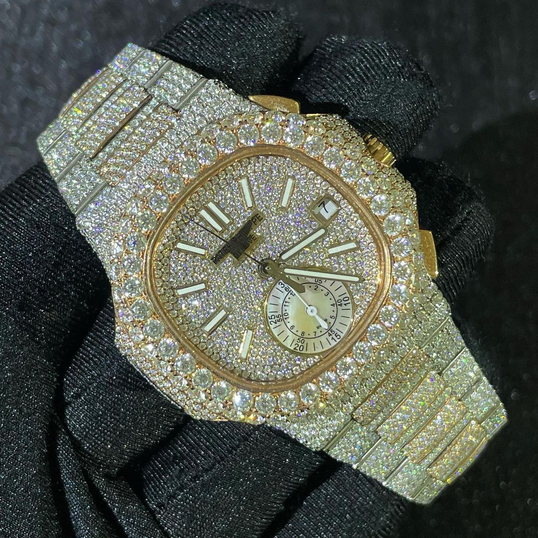 Patek Philippe Watch iced out hip hop moissanite watch mens luxury wrist watch automatic bling watch