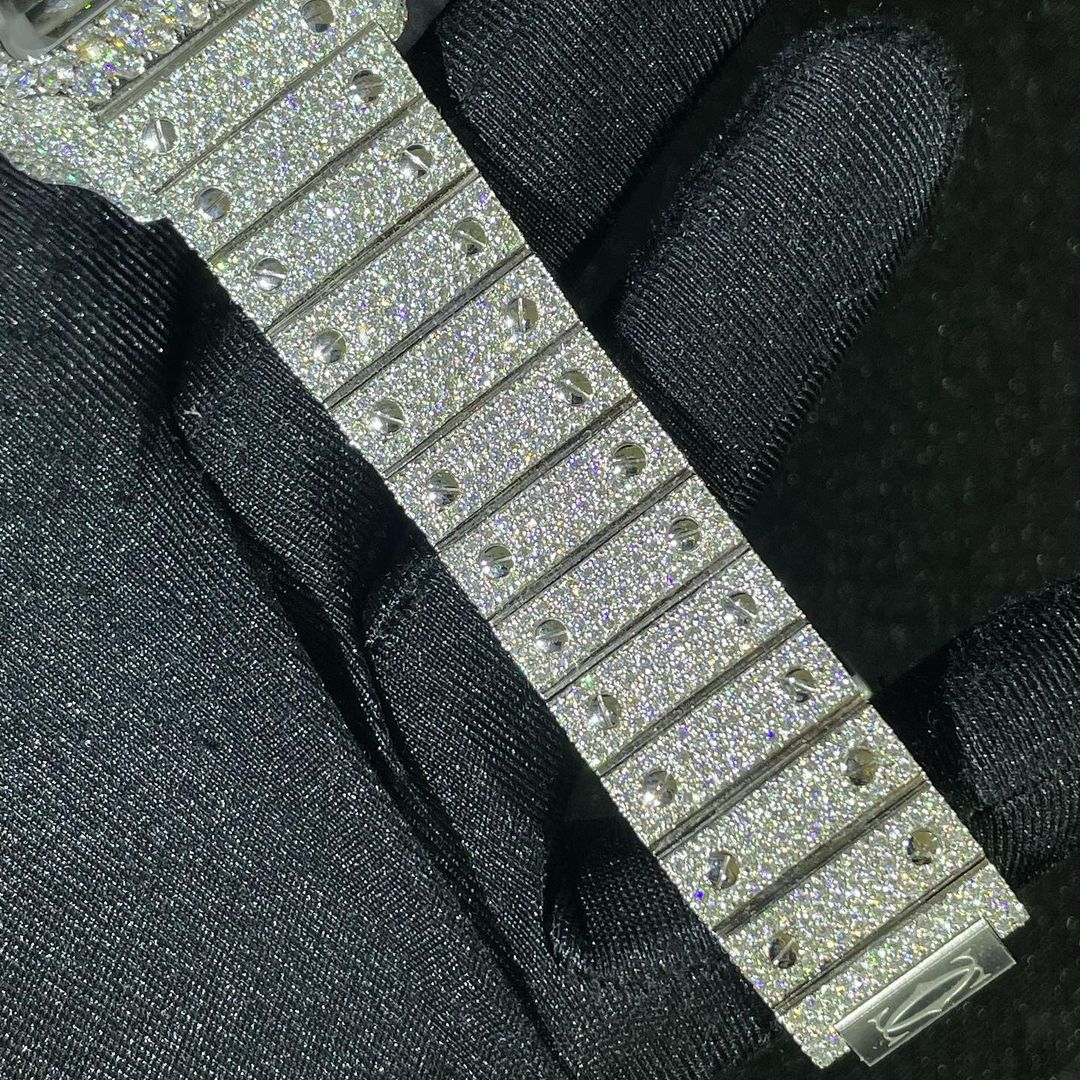 Cartier Watch men luxury wrist watch bling iced out moissanite diamond watch