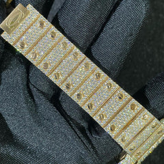 Cartier Watch yellow gold iced out skeleton moissanite watch iced strap stainless steel watch