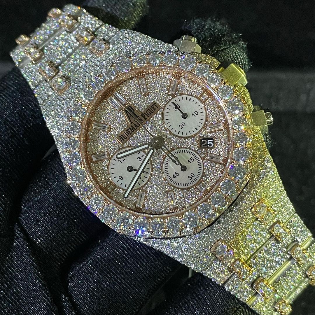 Audemars Piguet Watch iced out watch for him custom chronograph watch moissanite diamond wrist watch