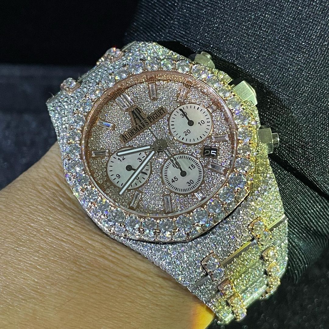 Audemars Piguet Watch iced out watch for him custom chronograph watch moissanite diamond wrist watch