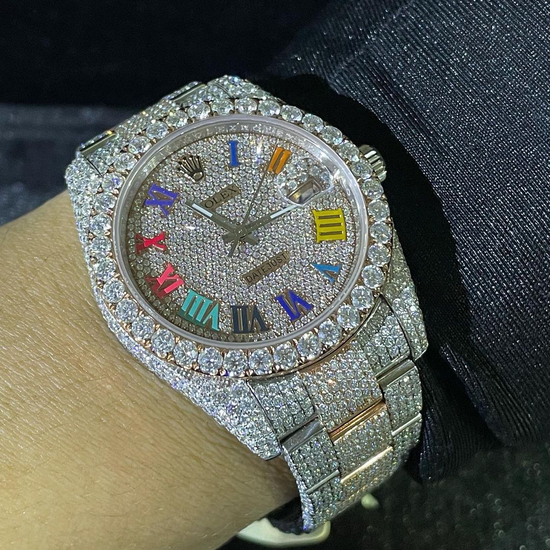 Rolex Watch real moissanite studded diamond watch iced out watch for men custom hip hop watch