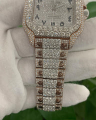 Cartier Watch vvs lab diamond watch iced out moissanite watch 2 tone gold plated watch