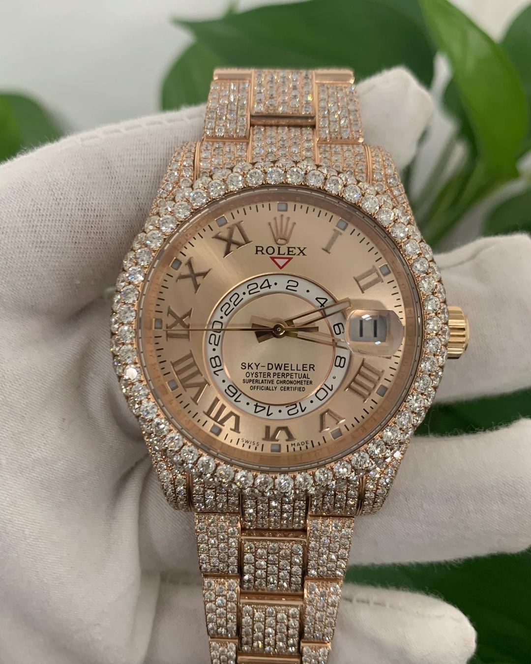 Rolex Watch fully iced moissanite diamond watch stainless steel automatic watch bust down watch