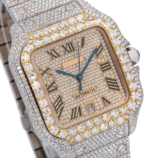 Cartier Watch automatic iced out watch stainless steel moissanite watch bust down diamond watch