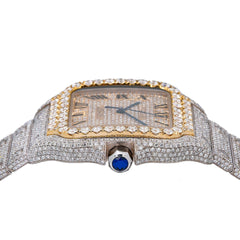 Cartier Watch automatic iced out watch stainless steel moissanite watch bust down diamond watch